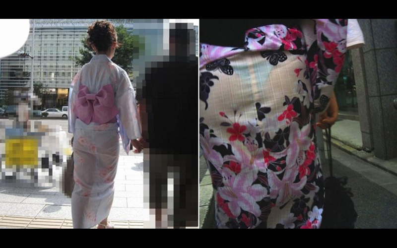           意圖使人邪惡！輕薄的日本傳統浴衣穿上去近乎透明！小褲褲都被大家看光光！！！  -               