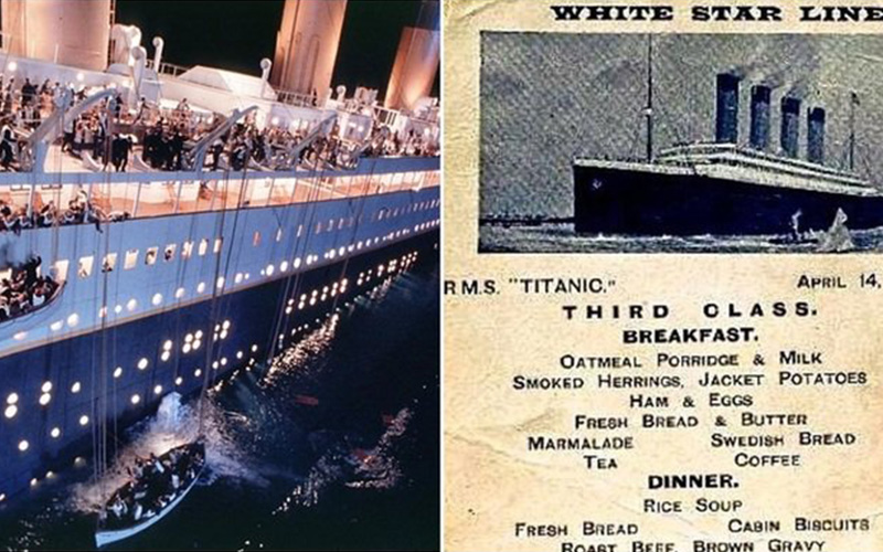           「鐵達尼號」沈船前乘客們最後的一餐．．．珍貴菜單曝光才發現三等艙根本超慘：吃不好還活不了！！  -               