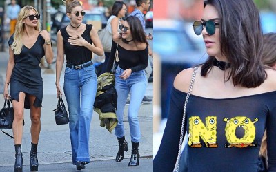 卡戴珊家族果然開放  名模Kendall Jenner穿著「超透明薄紗衣」逛街身體力行支持「解放胸部」運動