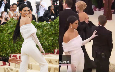超模Kendall Jenner走紅毯「被保全擋到鏡頭」，接著她一個動作惹怒網友  被噓爆：國際名模了不起