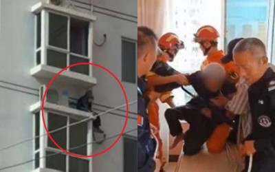 83歲阿公想出門卻被反鎖  超狂徒手爬窗「25樓→8樓」網看傻眼：真人版蜘蛛人