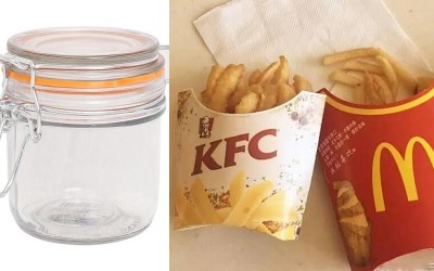 網友實測「麥當勞＆肯德基薯條」在密封罐裡放三年後的變化，讓網友都嚇歪：不敢吃了！