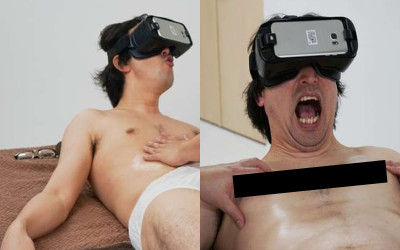 男子邊看VR邊被按摩享受著「超體感色色按摩」，但拿下VR眼鏡後…：乾  我剛剛爽了什麼