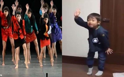 日本小男孩模仿大阪女學生跳「泡沫舞」，神還原每個動作都跟到100％