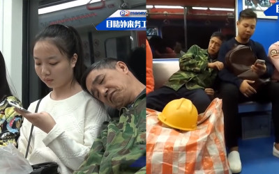 捷運上工人睡著靠在你身上，你會街頭實測發現超暖心畫面  乘客不敢亂動只為「讓他睡得安穩」
