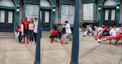 迪士尼樂園「找蜘蛛人合照」沒想到面罩一脫「竟是本人」！：這家人反應也太好笑
